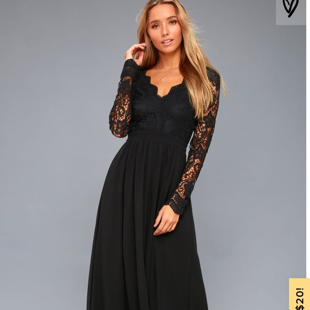 Long sleeve black dress